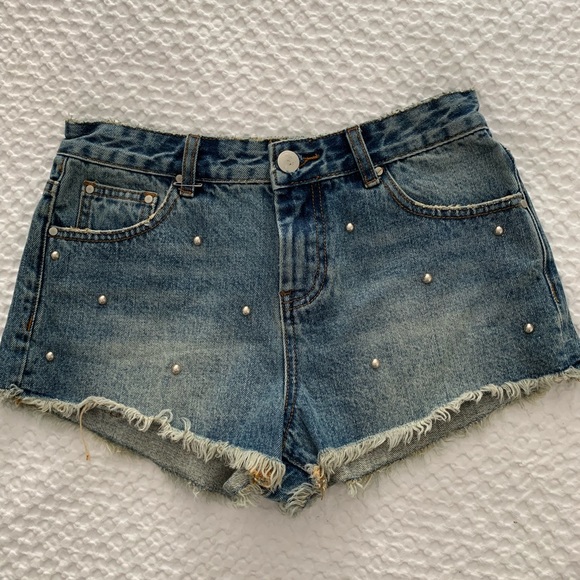 TOBI Small Size 26 Denim Shorts with Studs - Picture 1 of 6
